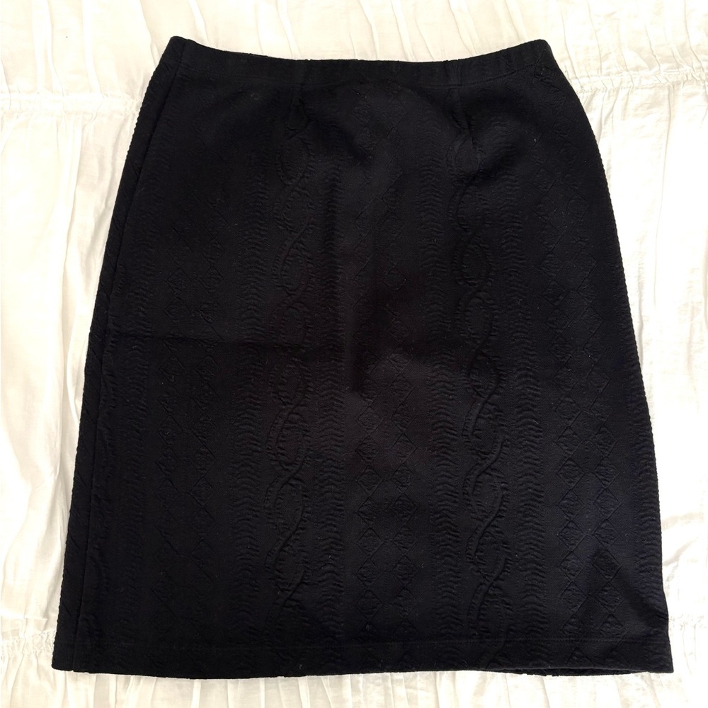 J. McLaughlin Black Textured Knit Pencil Skirt